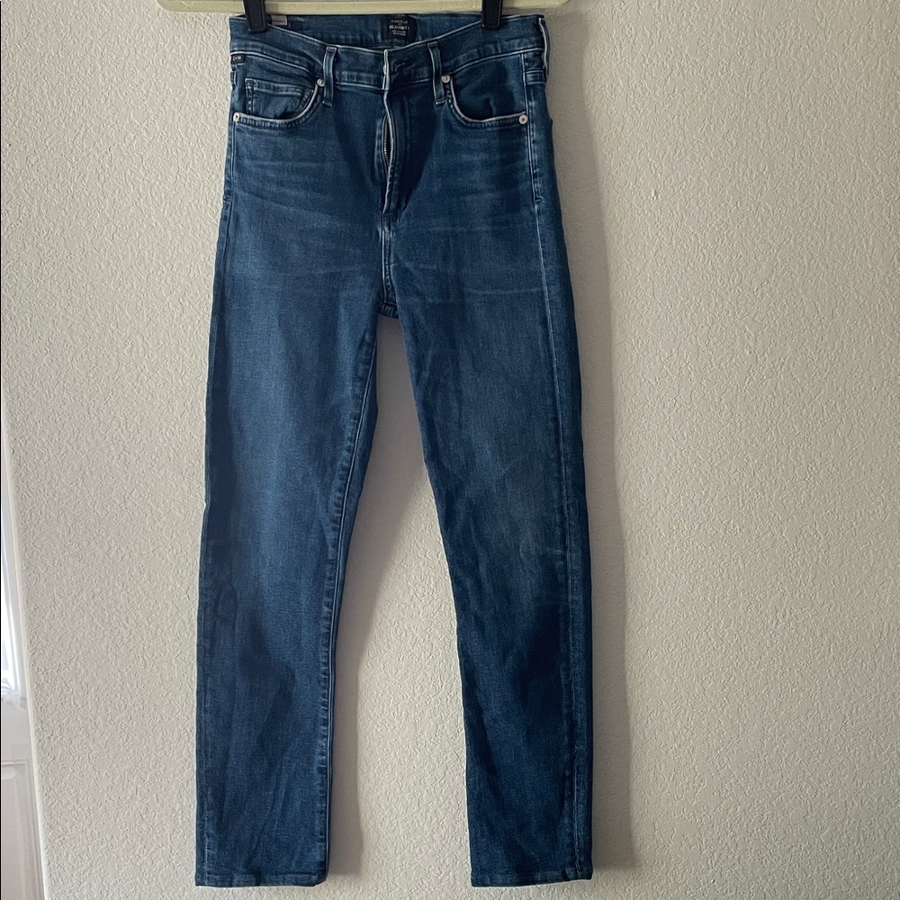 Citizens Of Humanity Dark Blue Harlow Ankle High Rise Slim Jeans Size 27 (US 4)